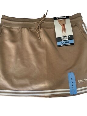 Spalding Taupe Tech Fleece Skort with White Stripe